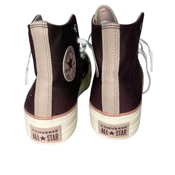 Converse Chuck Star Platform Lift Shoes A03721C Wine Mauve Egret Size 7.5 women - Picture 8 of 10